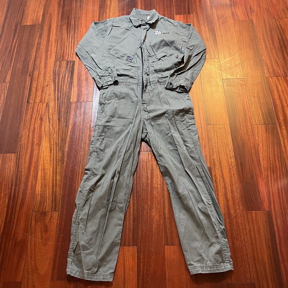 Lapco FR Coveralls Mens Large Tan Mechanic Workwear Moisture Management Ranch